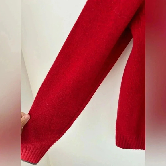 Tommy lambswool red  v neck sweater - Picture 4 of 11